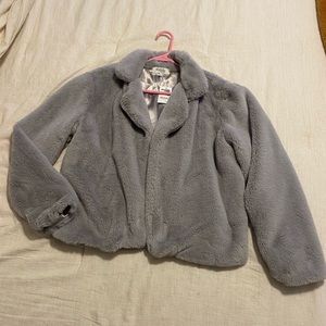 Gray Faux Fur Jacket